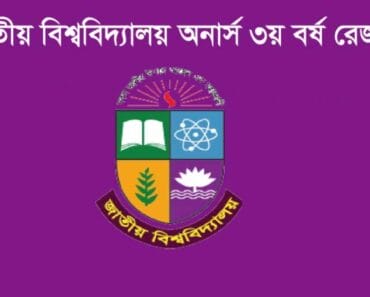 NU Result – Honours 3rd Year Result 2020 (Session: 2016-17)